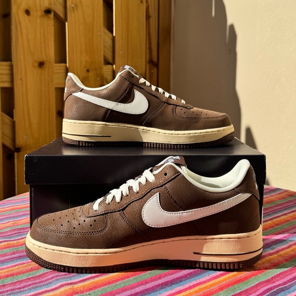 Nike Air Force 1 Brown and Cream Sneakers - Picture 3 of 6